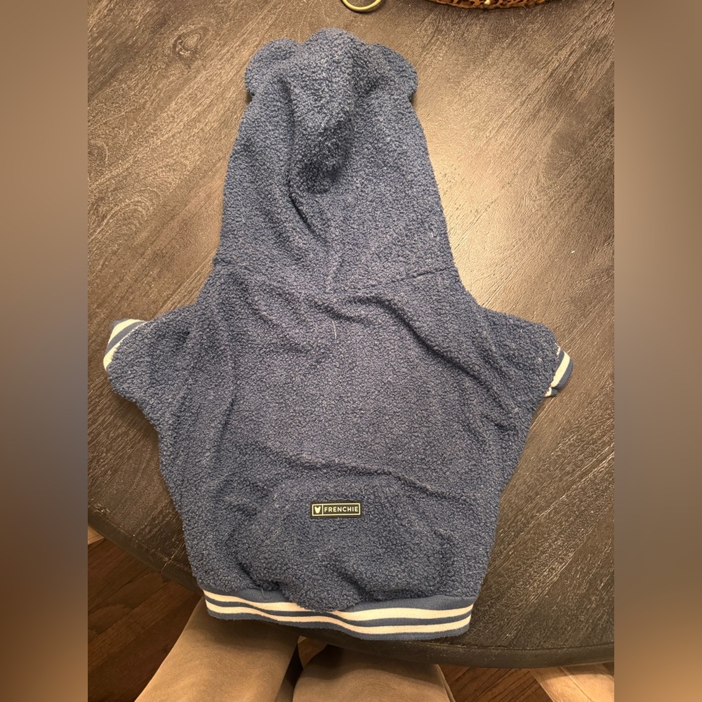 Frenchie Bulldog Navy Teddy Hoodie